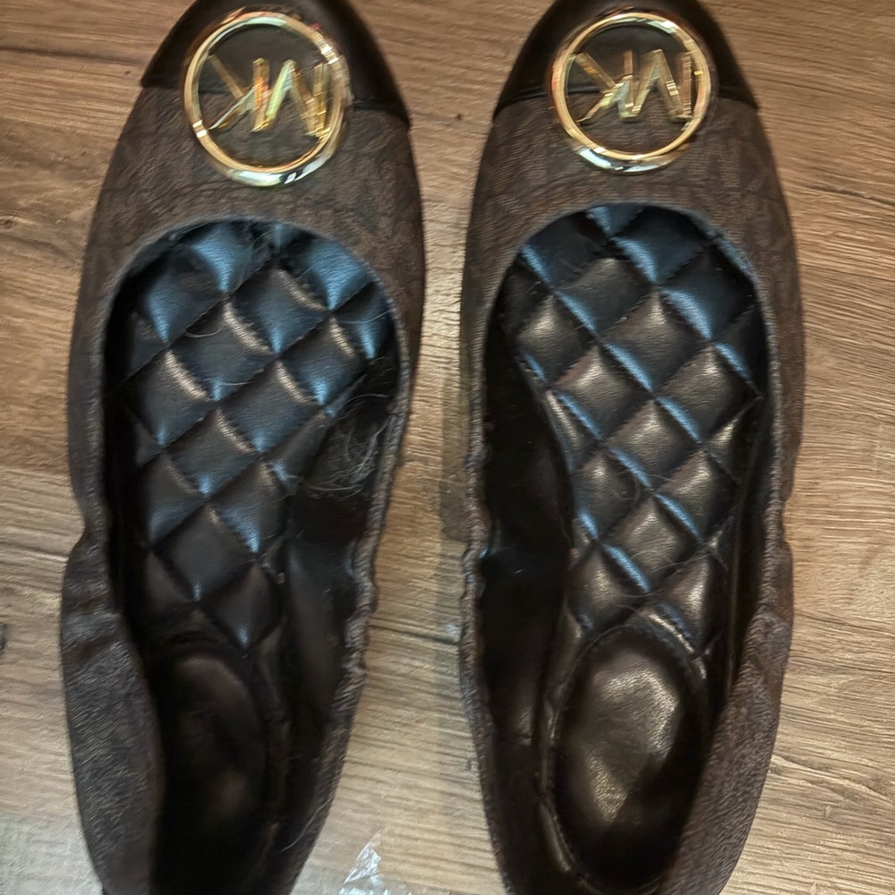 Michael Kors Black Quilted Ballet Flats